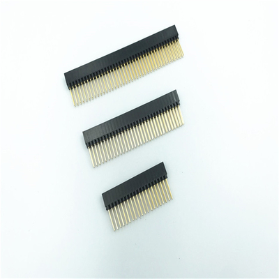 2.54mm Pitch Vertical Female Header Long Pins Nhiệt độ cao Dielectric