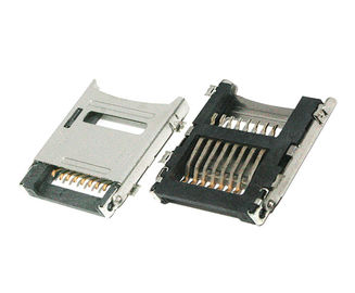 Flip Type TF Micro SD Card Connector 1.8 mm Độ cao kháng tiếp xúc 100 MΩ Max