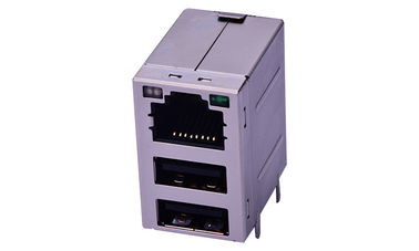 Kết hợp USB2.0 Phụ nữ đến phụ nữ Rj45 kết nối 90 độ lỗ bền