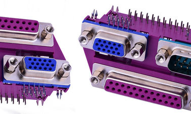 góc phải 25 Pin D Type Connector, 90 độ Plug In 9 Pin D Type Connector nữ