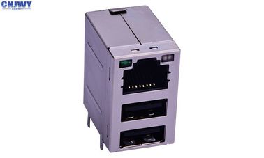 Kết hợp USB2.0 Phụ nữ đến phụ nữ Rj45 kết nối 90 độ lỗ bền
