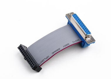 D Sub 15 Ways Female 14 Pin Ribbon Cable, Custom 2mm Pitch Hard Disk Data Cable