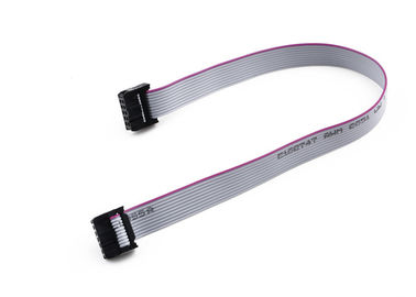 Custom 10 Pin Flat Ribbon Cable, 2.54 mm 10 Way Idc Ribbon Cable Assembly