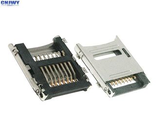 Flip Type TF Micro SD Card Connector 1.8 mm Độ cao kháng tiếp xúc 100 MΩ Max
