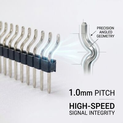 Đầu nối chân cắm đực góc vuông hàng đôi 2.54mm 90 độ PCB 80 chân xuyên lỗ