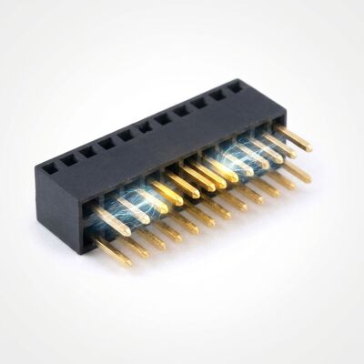 Đầu nối female hàng ba 2.54mm 3x40P xuyên lỗ mạ vàng PA6T