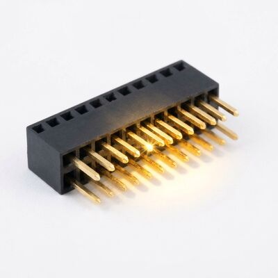 Đầu nối ổ cắm cái xếp chồng chân dài nâng cao 15mm hàng đôi bước răng 2.54mm