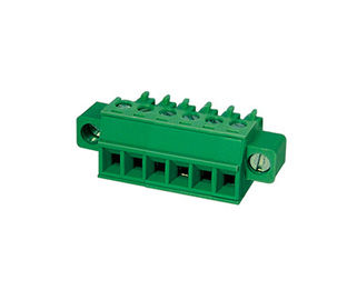 Kết nối khối đầu cuối có thể cắm CPT 3.81mm Pitch 1 * 10P Green PA66 SN Plated 30-16AWG