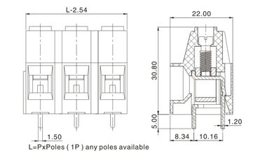20-6AWG Power Terminal Block / CET10 12.7mm Pitch Terminal Strip Connector