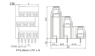 EU Style PCB Terminal Block Connector CET1.5 Điện vào 5,08mm Pitch 1 * 06P Xanh