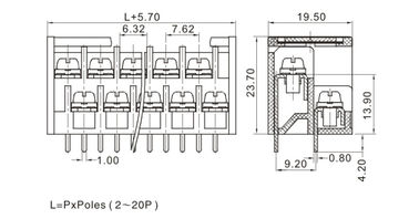 Kết nối khối đầu cuối hàng chắn hai 2 * 10P DIP được sản xuất bởi các đường dây làm việc tự động