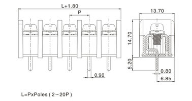Factory Direct Sales Barrier Connector 7.62mm Pitch Màu sắc và chân tùy chỉnh