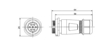 Đàn ông và nữ 7 pin chống nước đầu cuối khối kết nối IP68 cáp kết nối ổ cắm