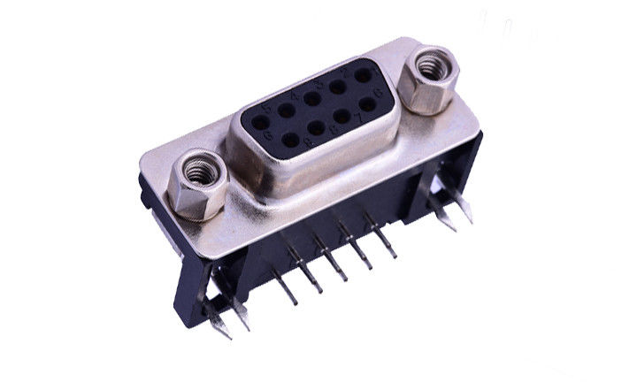 9 Pin D-SUB Socket 90 độ 250V Năng lượng định số PBT Vật liệu cho giao diện tín hiệu
