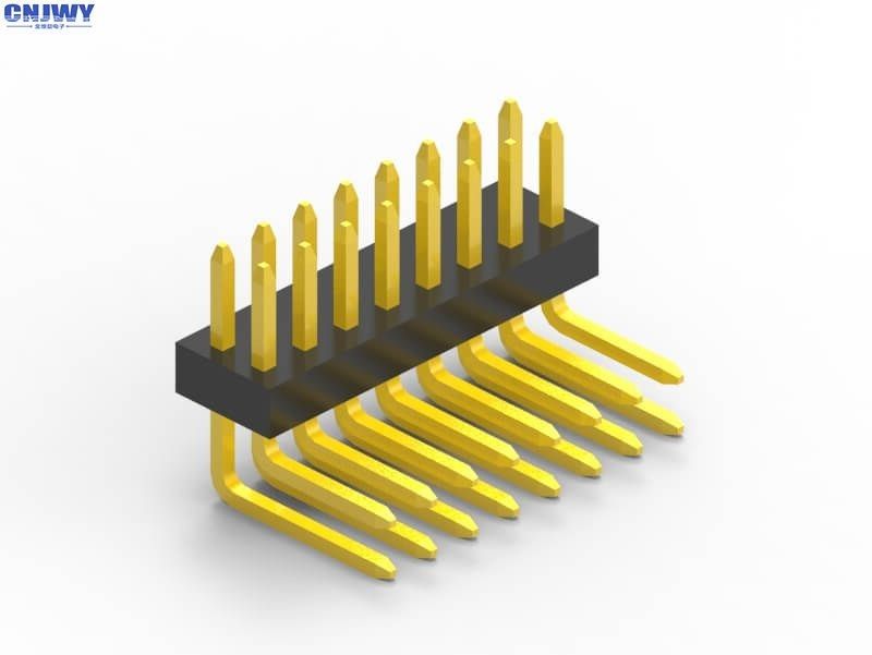 Male Pin PCB Header Connector 1.0mm Pitch PA6T Đen nhựa góc phải