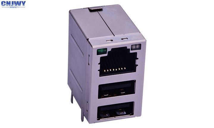 Kết hợp USB2.0 Phụ nữ đến phụ nữ Rj45 kết nối 90 độ lỗ bền