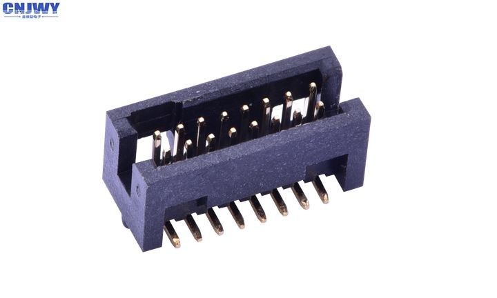 1.27 mm PCB 14 Pin Box Header Connector Surface Mount Nylon 6T Đen