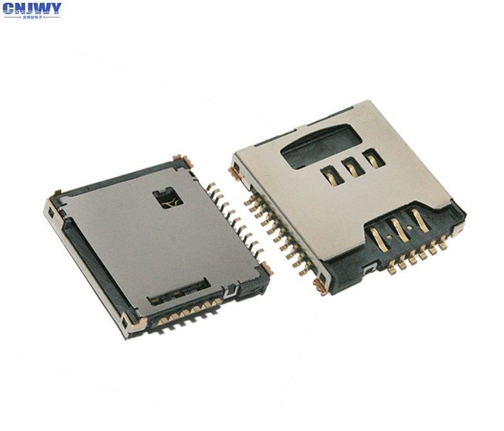 Metal Flip Micro Sim Card Connector, MS / Memory Card Socket Điện định lượng 0,5 A