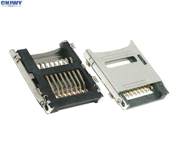 Flip Type TF Micro SD Card Connector 1.8 mm Độ cao kháng tiếp xúc 100 MΩ Max