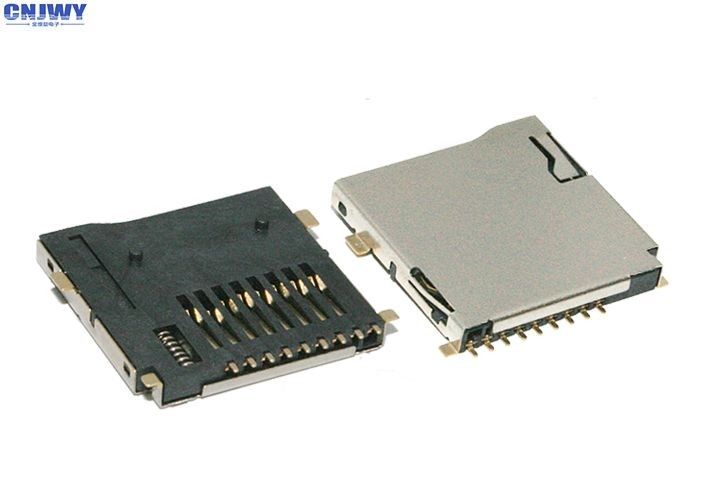 TF bên ngoài hàn Micro SD Card ConnectorHolder 9 PIN Four Feet Self Shell Type