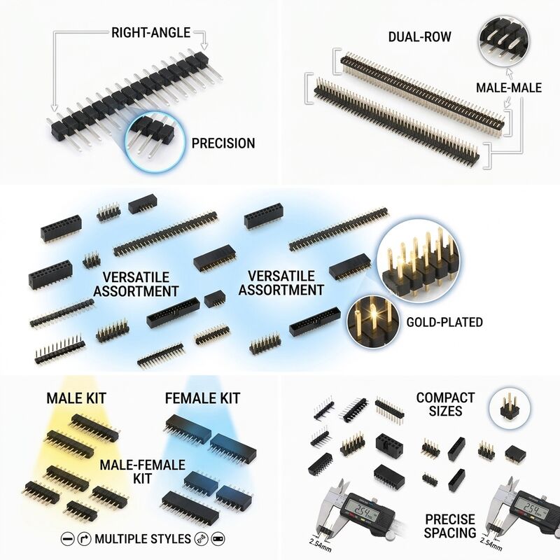 Bộ kết nối đầu pin nam thẳng hai hàng 2.54mm Pitch PCB thông qua lỗ 80 pin