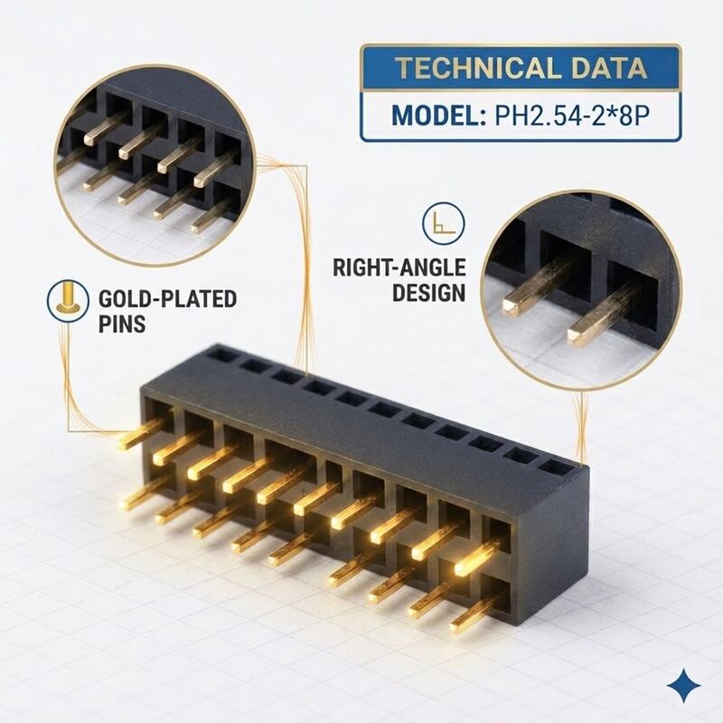 Đầu nối female hàng ba 2.54mm 3x40P xuyên lỗ mạ vàng PA6T