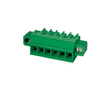 Kết nối khối đầu cuối có thể cắm CPT 3.81mm Pitch 1 * 10P Green PA66 SN Plated 30-16AWG