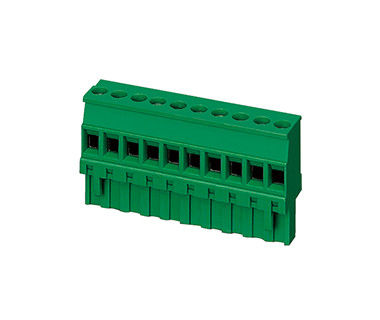 4000V Plug In Terminal Block Connector CPT 5.08mm Pitch 1 * 18P Xanh PA66 SN