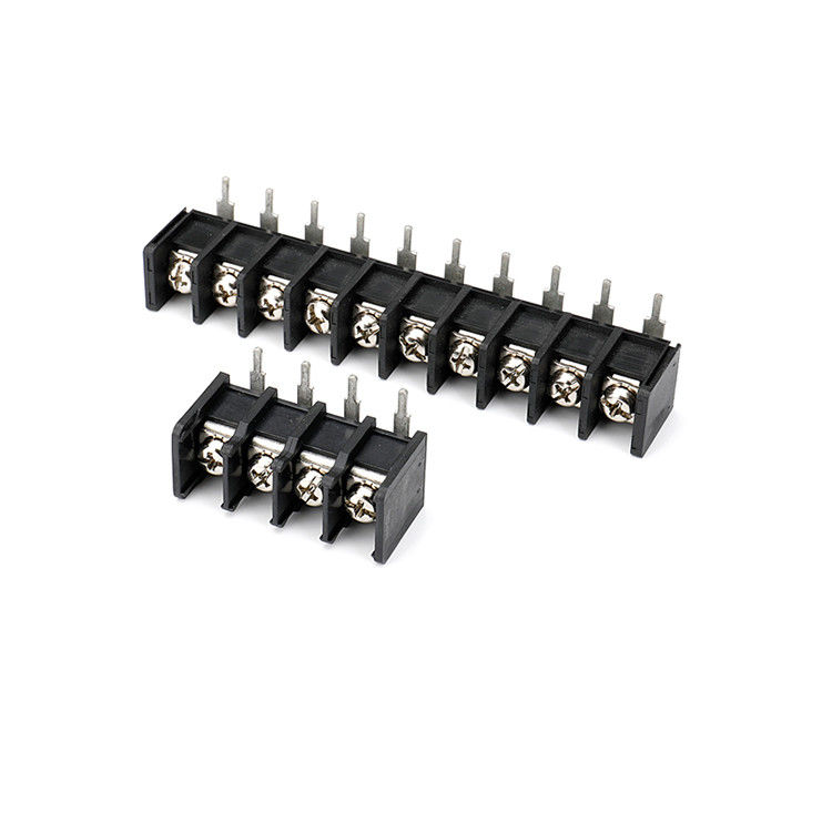 PCB Barrier Terminal Screw Connector Block 9.52mm Pitch 1 * 10P Right Angel M4 Thép