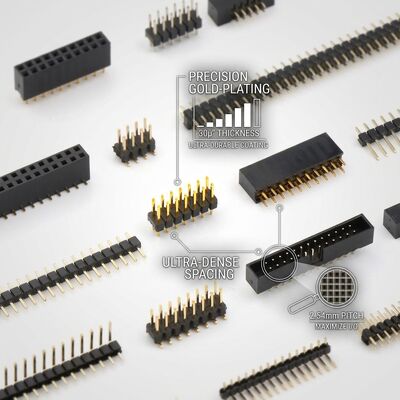 Đầu nối chân đực hàng kép xếp chồng cao 2.54mm Pitch Vòng đệm bảng mạch PCB Chiều cao mở rộng