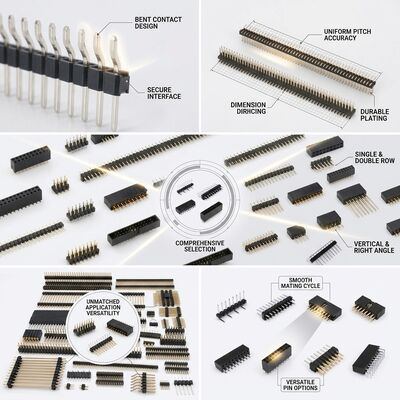 Đầu nối chân cắm đực hàng đơn góc vuông 2.54mm 90 độ xuyên lỗ PCB
