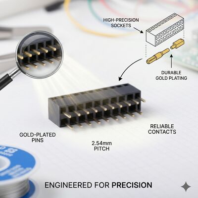 SMT Bề mặt đắp 1.27MM Pitch phụ nữ đầu đầu nối hai hàng vàng Flash PA6T PCB Assembly