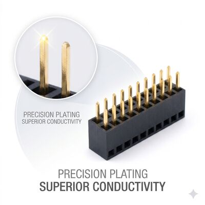 Đầu nối tiêu đề nữ ba hàng 1,27mm 3x40P Ổ cắm PCB mật độ cao Đèn flash vàng